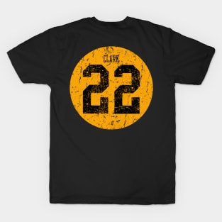 Caitlin Clark Yellow Distressed Jersey Number 22 Front & Back T-Shirt